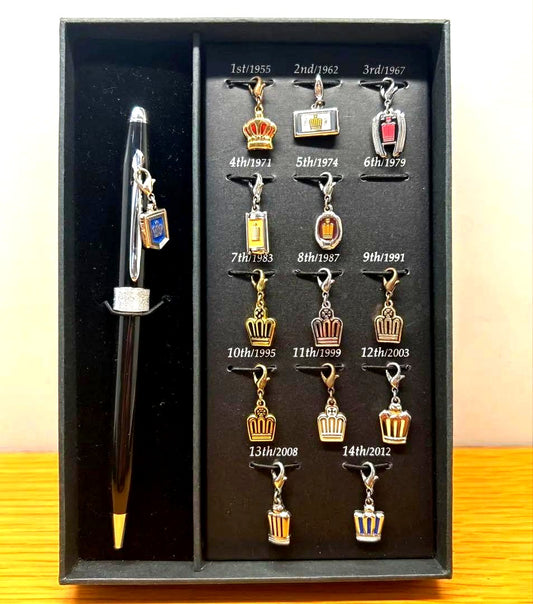 Crown Cross 14th Anniversary commemorative ballpoint pen with symbol ornament and original box
