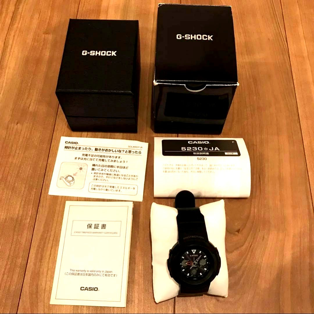 Casio G-Shock AWG-M510-1AJF analog and digital watch with resin band and solar power, black color