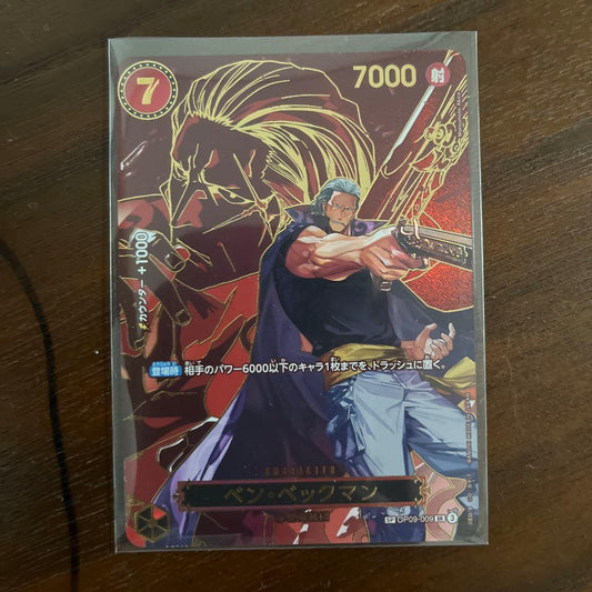 One Piece Ben Beckman SP Heritage of Will Japanese trading card in protective sleeve