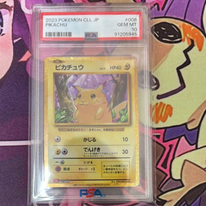 Pikachu Classic Pokémon card graded PSA 10 with Japan Import label