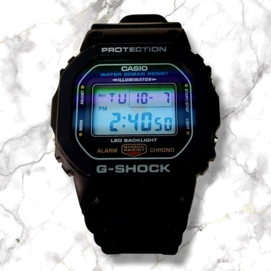Casio G-Shock DW-5600UE 1DR square digital watch with black resin band and box