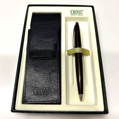 Cross Brand Ballpoint Pen With Genuine Leather Case