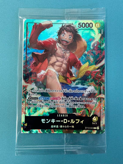 Seven Eleven promotional One Piece trading card featuring Monkey D. Luffy model ST13-003 Japan import