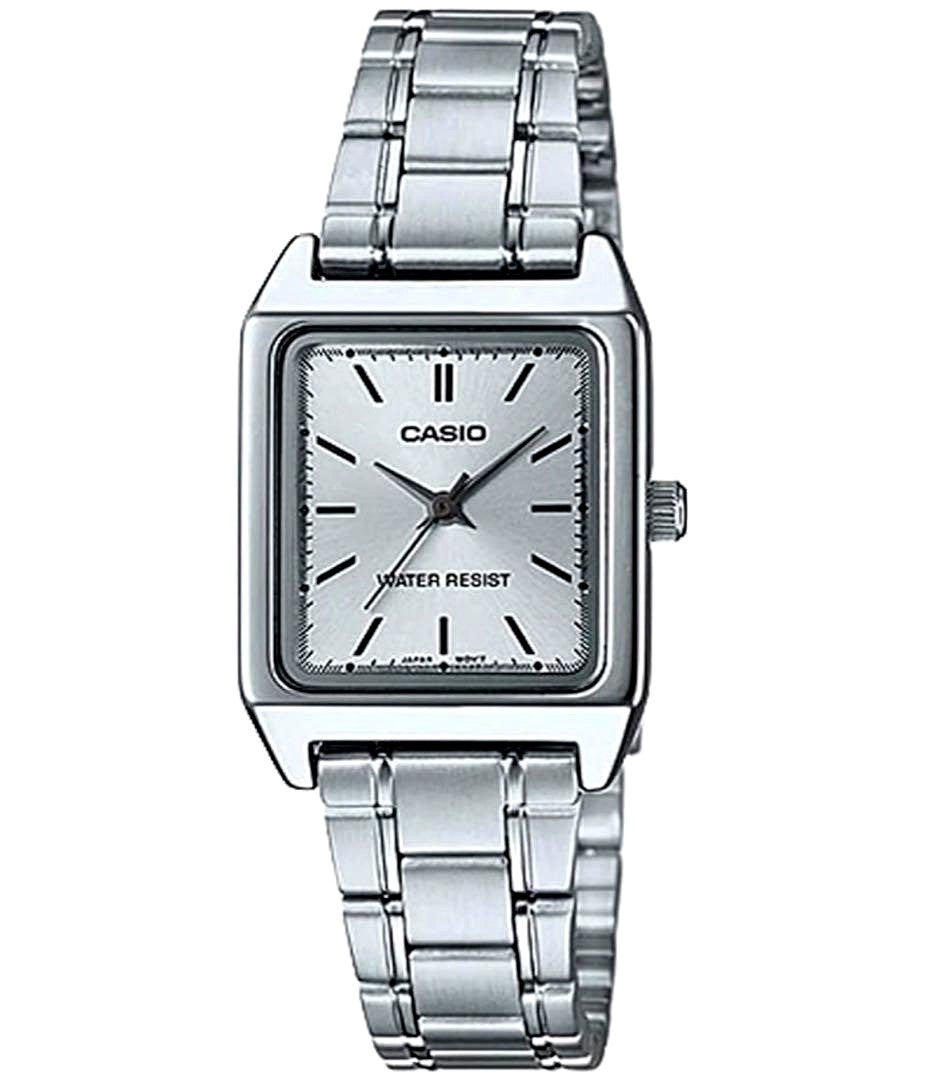 Casio quartz watch with Roman numeral dial and stainless steel link band Japan import