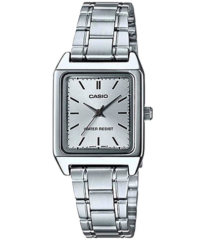 Casio quartz watch with Roman numeral dial and stainless steel link band Japan import