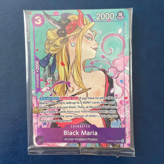 Black Maria One Piece promo card sealed unopened in protective sleeve 2.5 x 3.5 inches