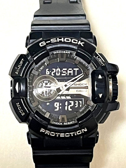 Casio G-Shock GA-400GB black watch with analog-digital display and durable design