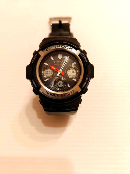 Casio G-Shock AWG-M100-1AJF analog-digital hybrid solar watch with black resin band