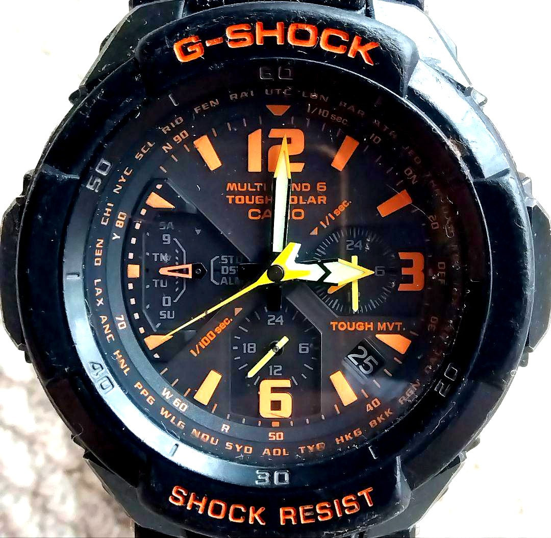 Casio G-Shock Sky Cockpit GW-3000B-1AJF black radio wave solar watch with shock resistant case