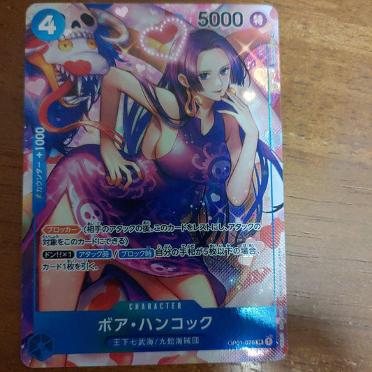 One Piece Card Game Boa Hancock SR Parallel card OP01-078 with slight scratch on back, Japan import