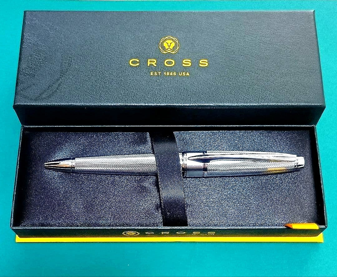 Cross Apojii Silver Chrome Twist Ballpoint Pen Discontinued Rare Collectible