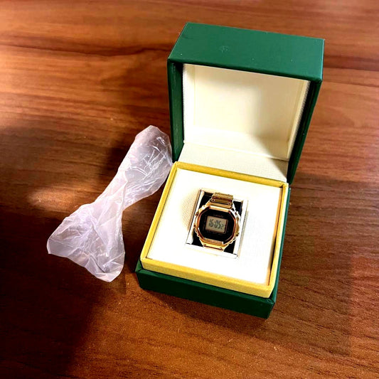 Casio Ring Watch CRW-001-1JR gold color with box, Japan import, like new condition