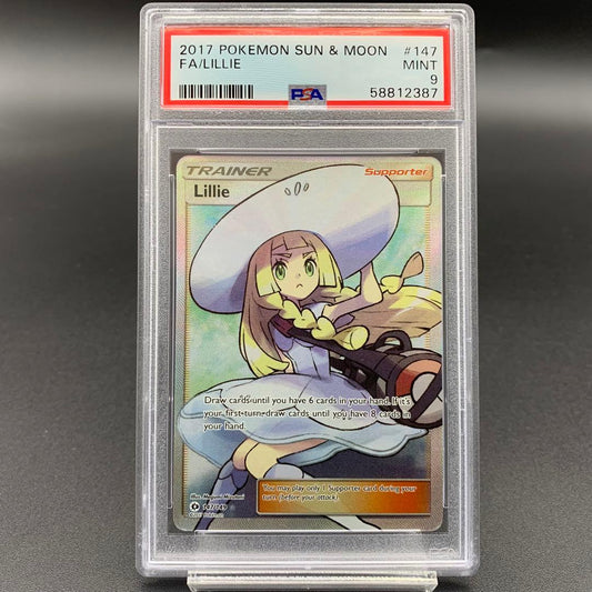 Bandai PSA9 English Lycoris Hat Pokemon Card 147/149 in PSA case with padded cushion shipping