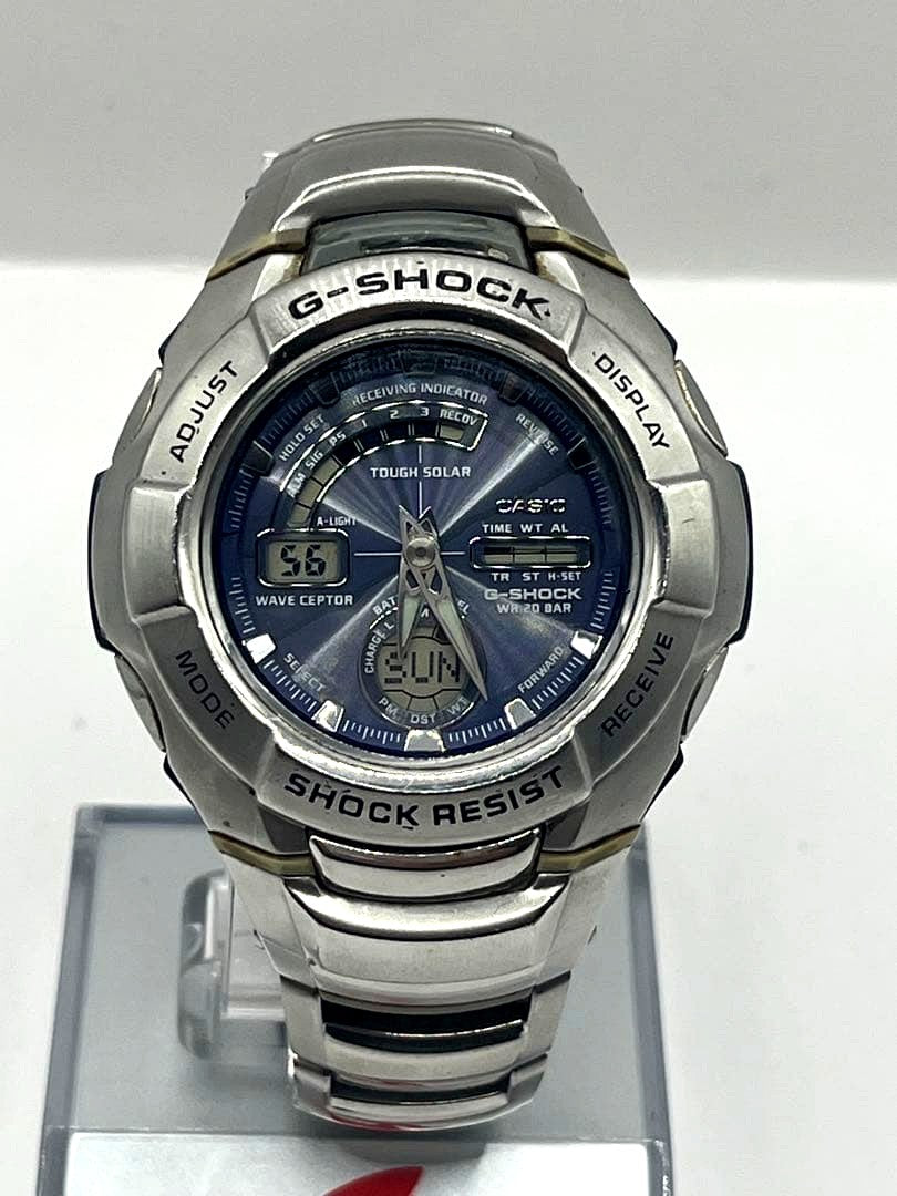 Casio G-Shock The-G GW-1210J metal solar radio controlled watch with blue LED backlight