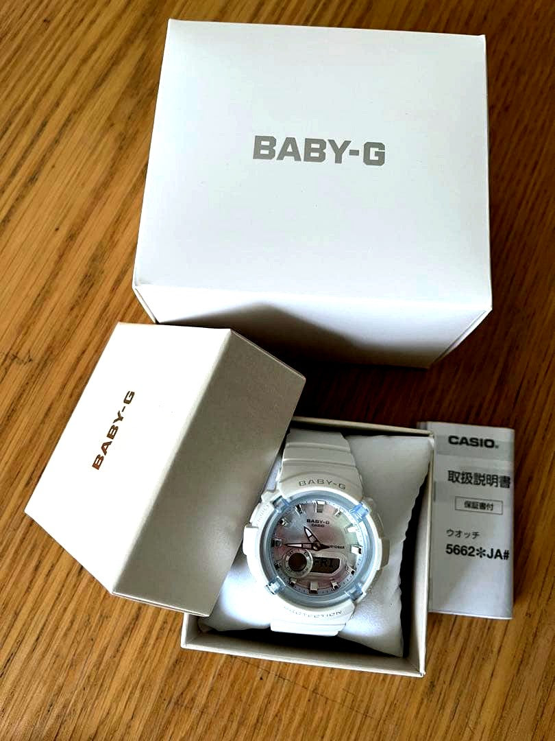 Casio Baby G BGA-280 model watch with white dial and white resin band