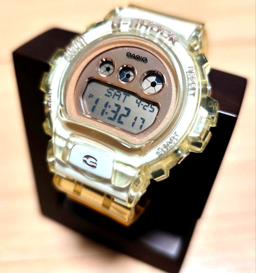 Casio G-Shock GMD-S6900SR unisex digital watch with transparent skeleton design and resin yellowed parts