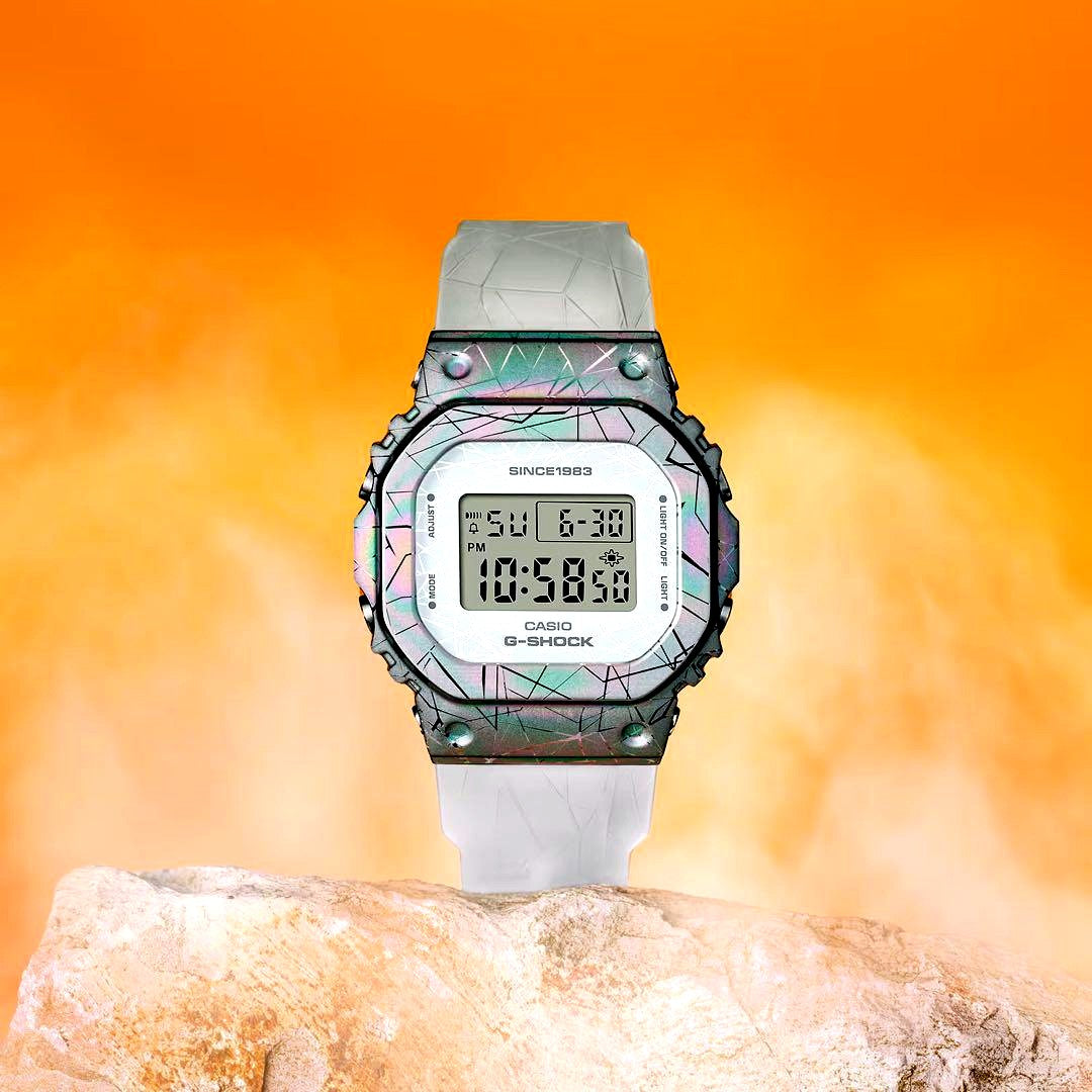 Casio G-Shock GM-S5640GEM-7JR 40th Anniversary limited edition watch in white with gold accents