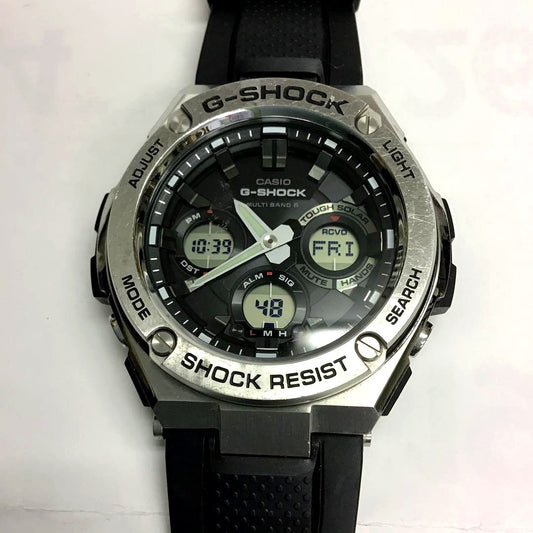 Casio G-Shock GST-W110-1AJF black solar powered watch with digital and analog display and tough design