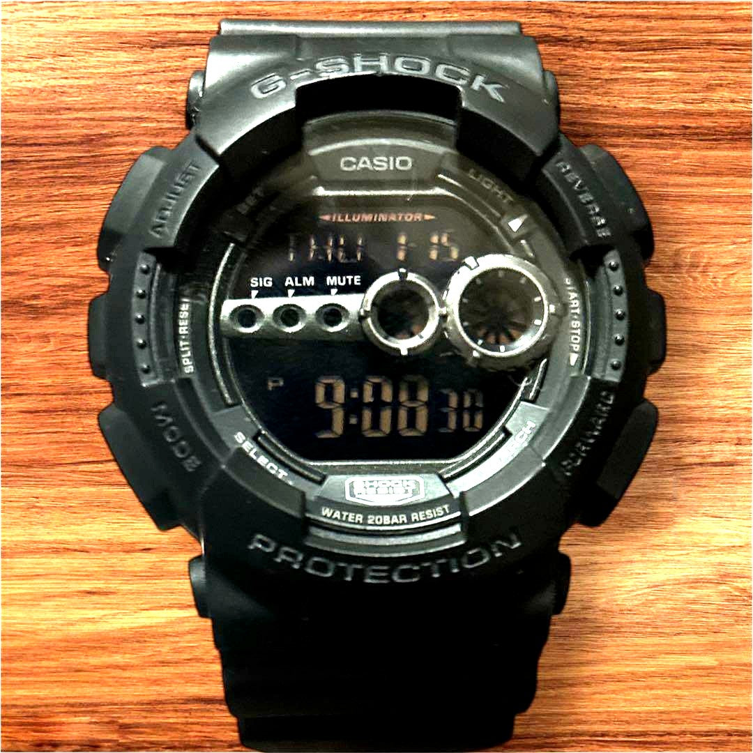 Casio G-Shock GD100 Digital Watch with Black Rubber Strap — Japan Import