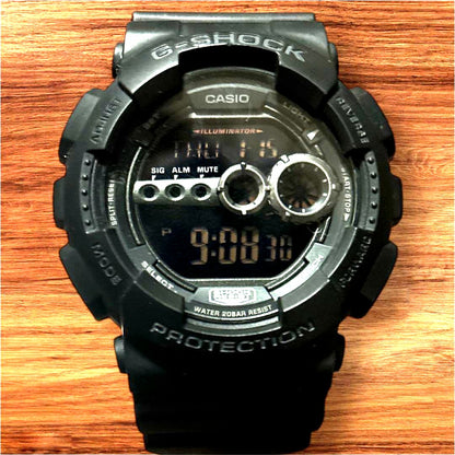 Casio G-Shock GD100 Digital Watch with Black Rubber Strap — Japan Import