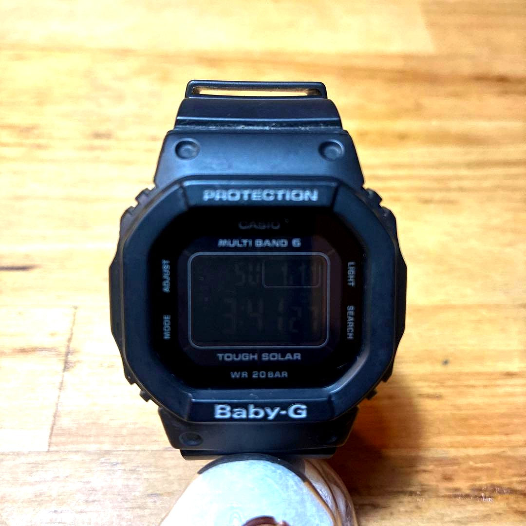 Casio Baby-G black touch solar watch with rubber band and 20BAR water resistance