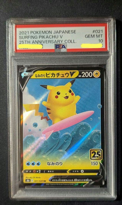 Pokemon Card Naminori Pikachu V RR 021/028 graded PSA10 Japan import single card