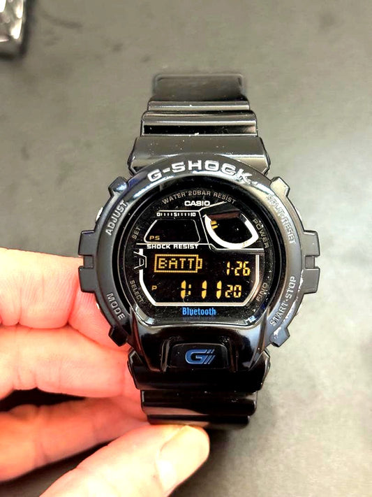 Casio G-Shock GB-6900AA black digital watch with Bluetooth, used excellent condition
