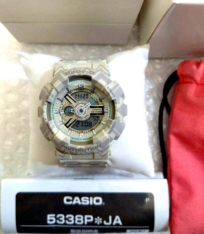 Casio Baby-G BA-110TP-8AJF tribal pattern beige digital-analog wristwatch with box and pouch