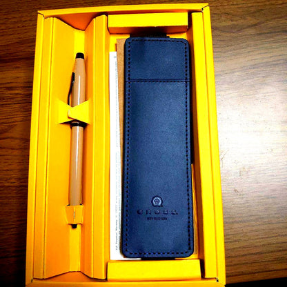 Cross Navy Leather Pen and Case Set