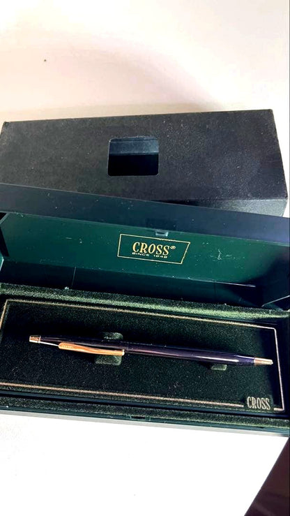 Cross Century twist ballpoint pen in matte black and gold with sleek design