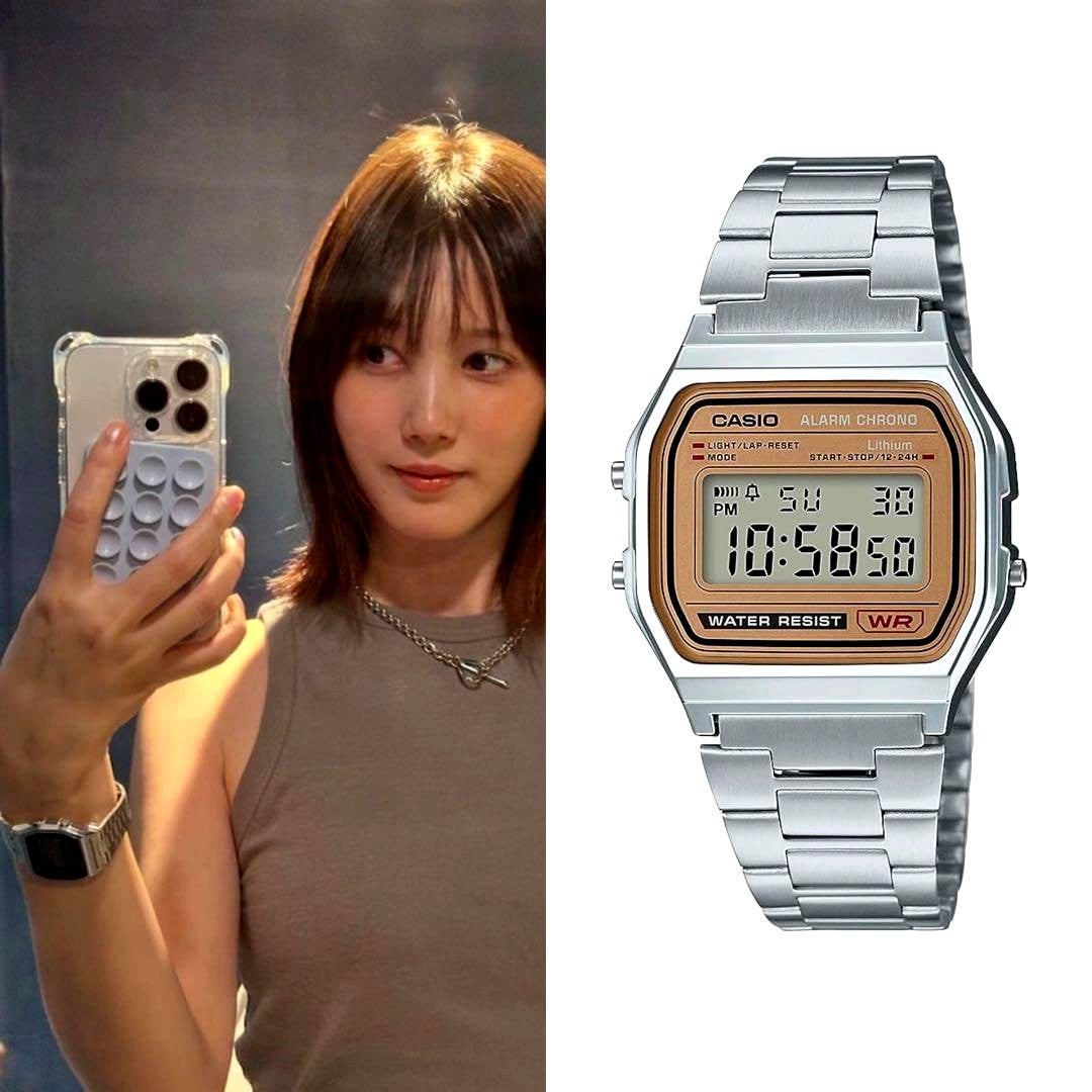 Casio Classic A158WEA-9 digital watch with stainless steel band and rectangular face, brand new in box