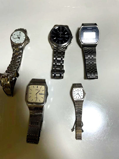 Citizen Forma Omega Casio stainless steel quartz wristwatch set with simple stylish design
