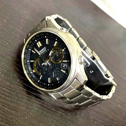 Casio Lineage LIW-M610TDS radio-controlled solar watch with dark gray dial and titanium case