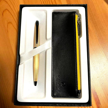 Cross ATX Brush Royal Gold Ballpoint Pen Case