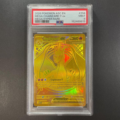 Bandai Mega Lizardonex Y collectible card 294/217 graded PSA9 English version showing front design