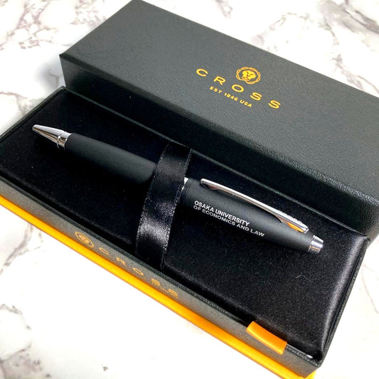 Cross Karei Series Matte Black Ballpoint Pen model E9168 with Osaka University engraving