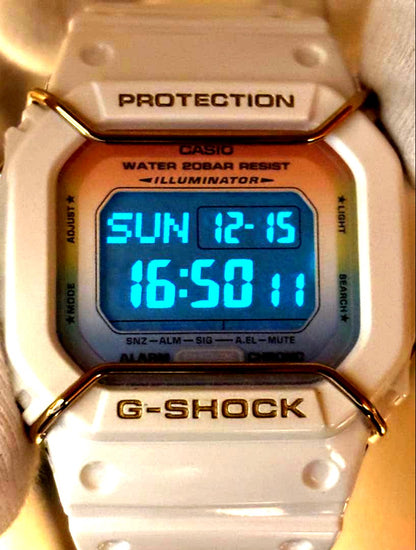 Casio Baby-G 2014 Rainbow White Gradient limited edition women's watch set showing two watches