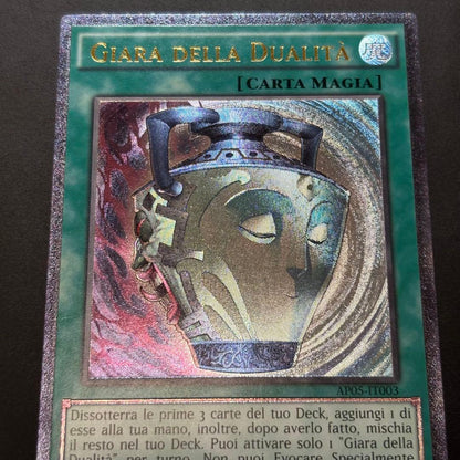 Yugioh Greedy Vase Relic trading card from Italy with EU Italian language and region