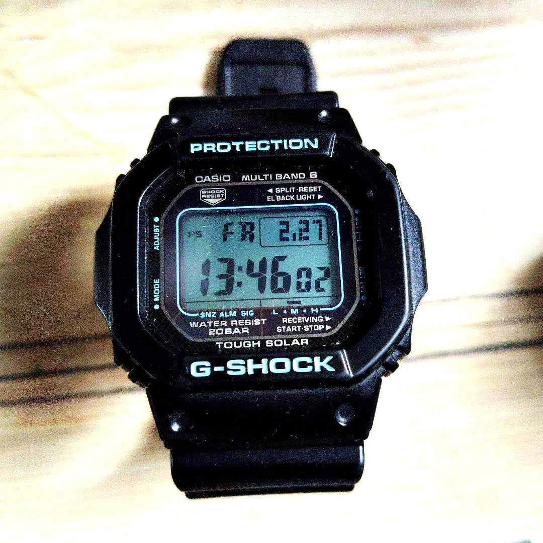 Casio G-Shock GW-M5610U-1CJF black digital watch with solar charging and shock resistance