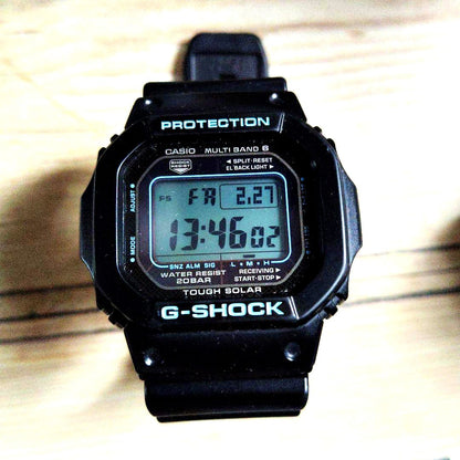 Casio G-Shock GW-M5610U-1CJF black digital watch with solar charging and shock resistance