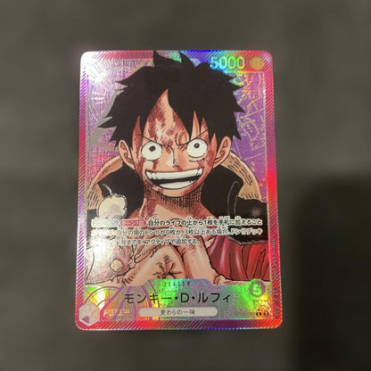 One Piece Monkey D. Luffy OP05 SR Parallel card purple color Japan import in protective sleeve