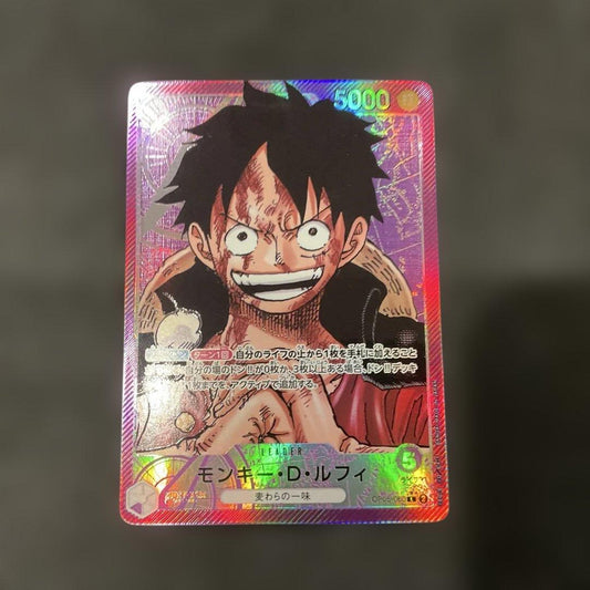 One Piece Monkey D. Luffy OP05 SR Parallel card purple color Japan import in protective sleeve