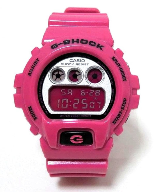 Casio G-Shock DW-6900CS Crazy Colors Pink watch showing main body in excellent condition