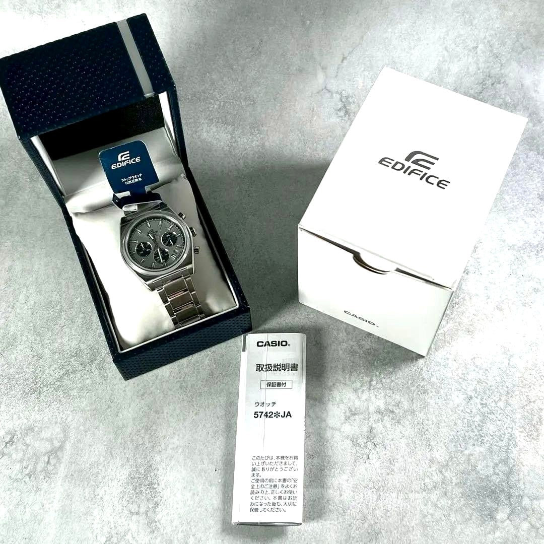 Casio Edifice EFB-730 chronograph watch with dark dial and stainless steel case