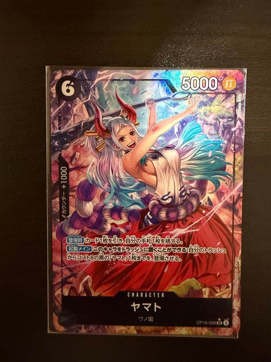 One Piece Monkey D. Luffy Card Game Yamato Parallel OP16-098 collectible card in sleeve