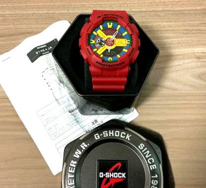 Casio G-Shock GA-110FC-1A Crazy Colors digital analog watch with reverse LCD and black strap