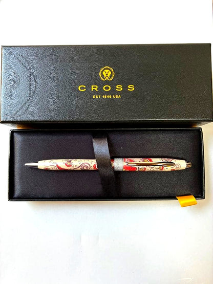 Cross Botanica Red Ballpoint Pen with Gold Trim and Box - Japan Import