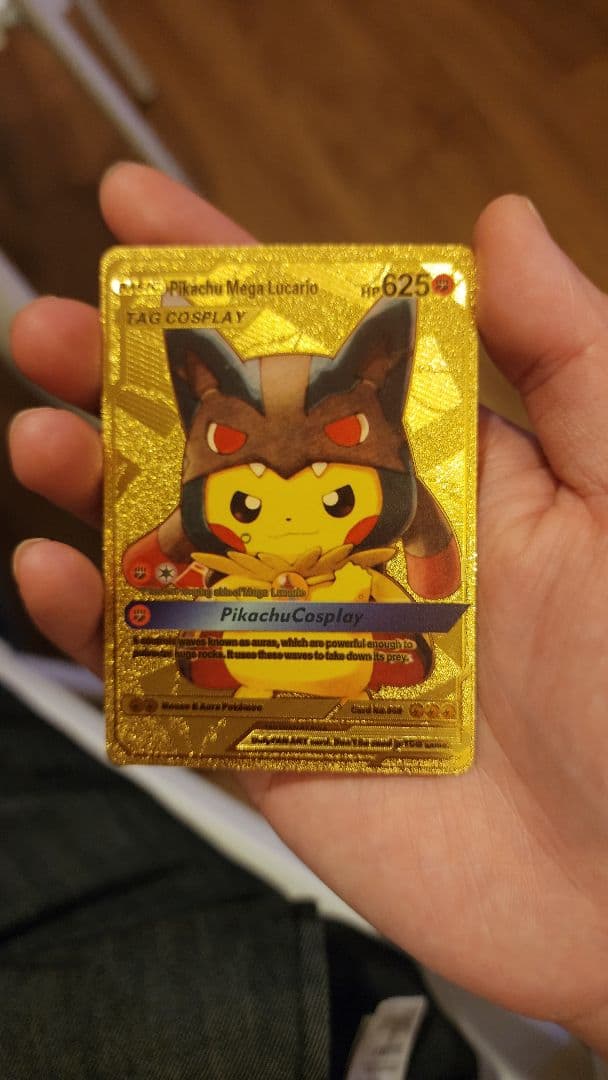 Bandai Pikachu Mega Lucario costume collectible card Japan import featuring character costumes