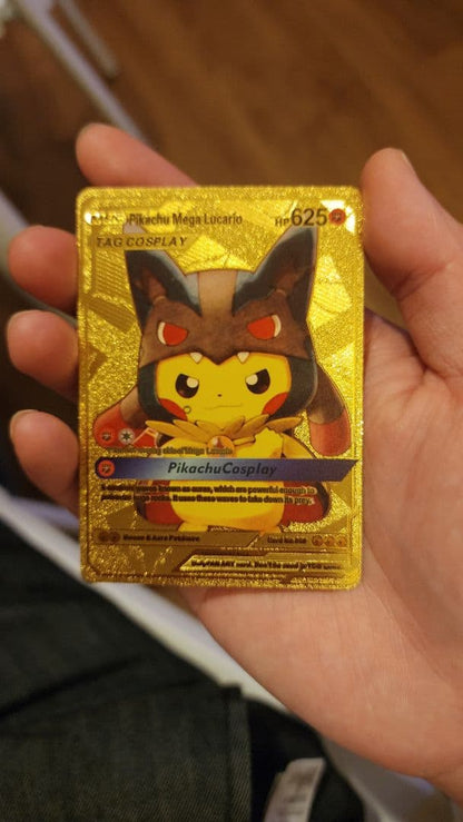 Bandai Pikachu Mega Lucario costume collectible card Japan import featuring character costumes