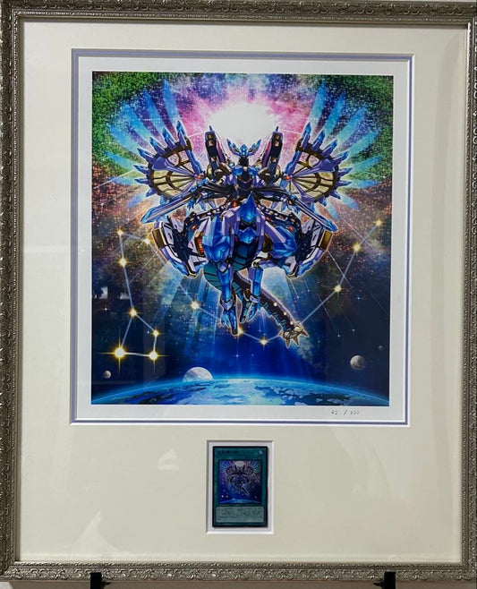 Yugi-Oh High-Resolution Artwork Series Ryuusei Terikou Gun with original box displayed